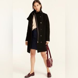 Jcrew black “Villa” Coat - new with tags. Stadium Cloth.
